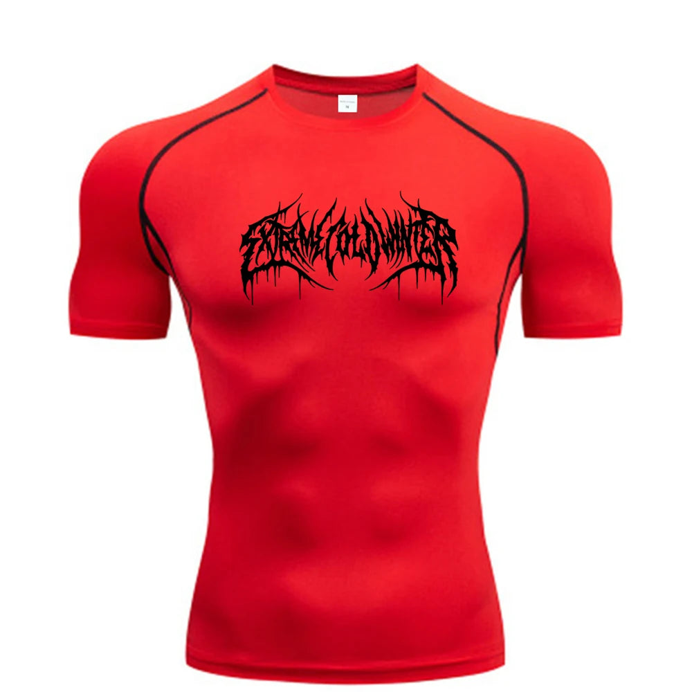 Playera Deportiva Hombre Manga Corta Compresión Verano