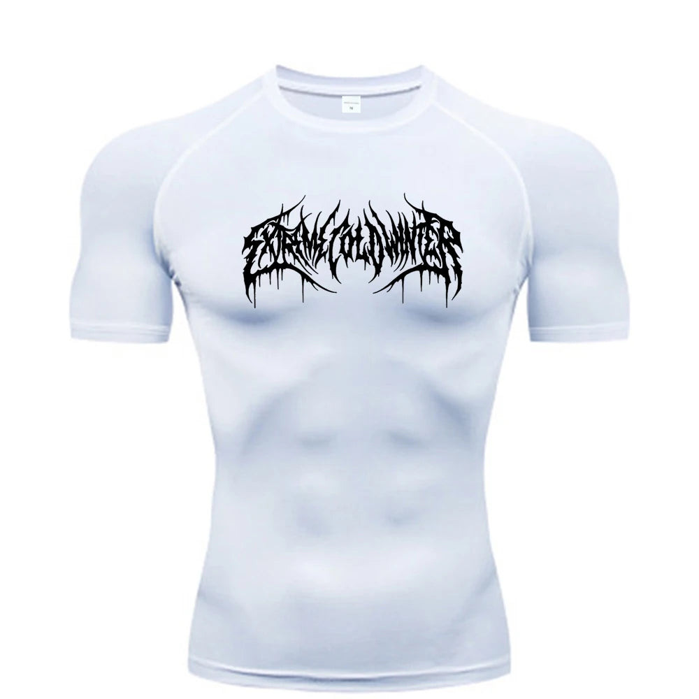 Playera Deportiva Hombre Manga Corta Compresión Verano