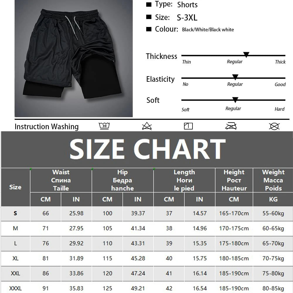 Shorts deportivos 2 en 1 con estampado de araña para hombre