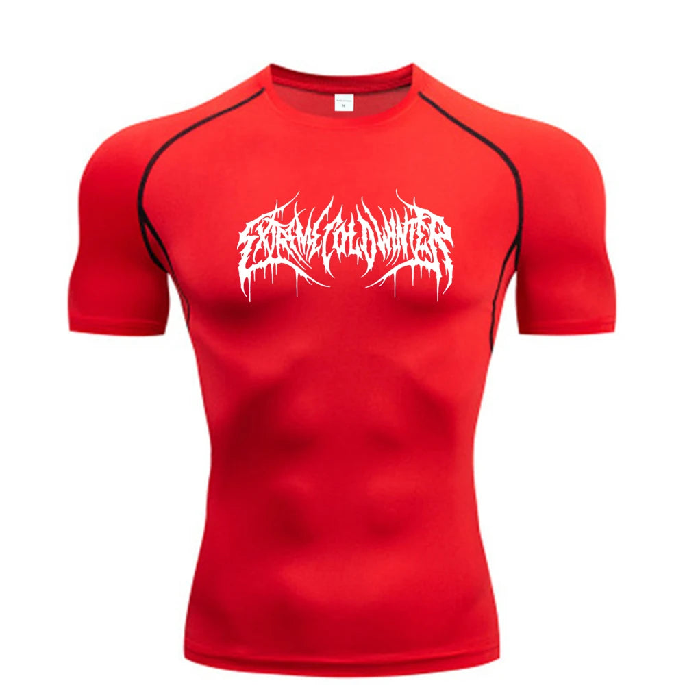 Playera Deportiva Hombre Manga Corta Compresión Verano