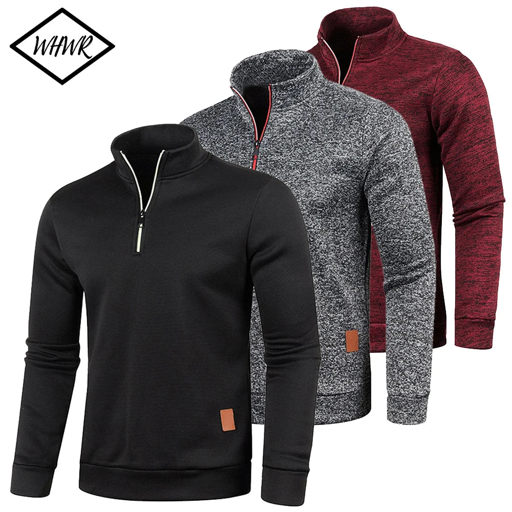 Sudadera gruesa con media cremallera para hombre