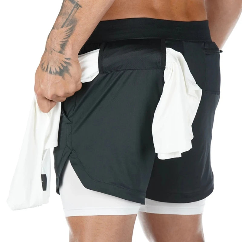 Short Deportivo Hombre 2 en 1 Camuflado Secado Rápido