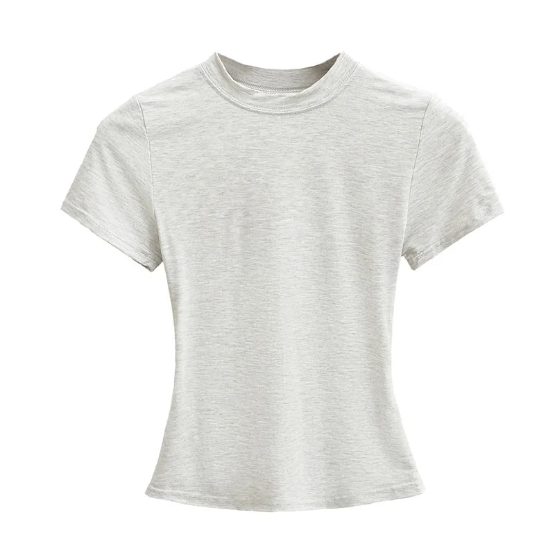 Playera Casual Mujer Slim Fit Manga Corta – Estilo Y2K