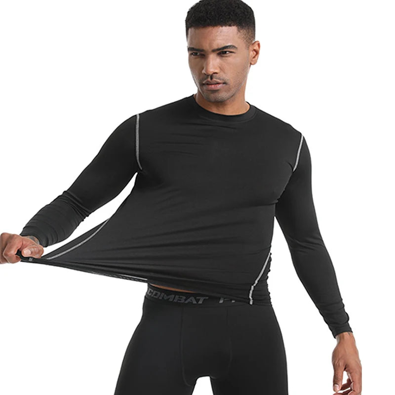 Playera compresiva manga larga para hombre