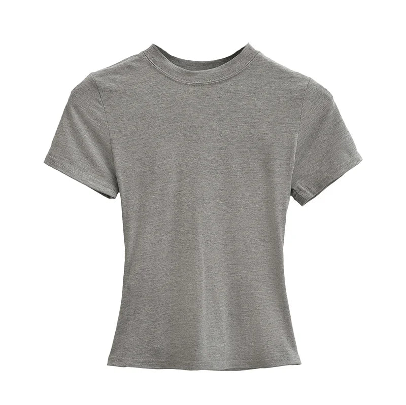 Playera Casual Mujer Slim Fit Manga Corta – Estilo Y2K