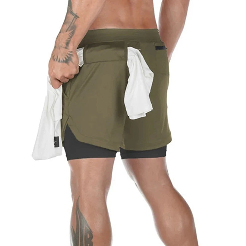 Short Deportivo Hombre 2 en 1 Camuflado Secado Rápido