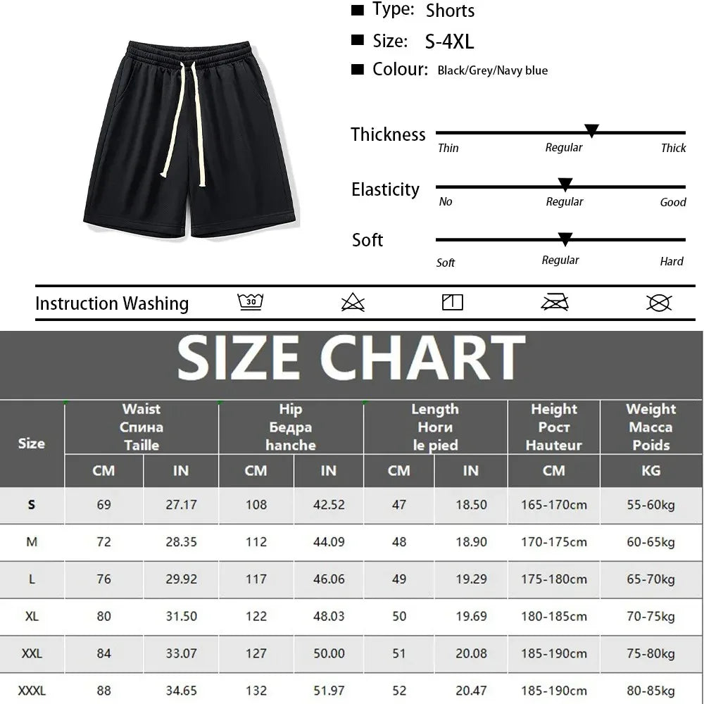 Summer New Drawstring Shorts Men Casual Jogger Sweathshorts Casual Classic Workout Gym Running Sports Board Shorts