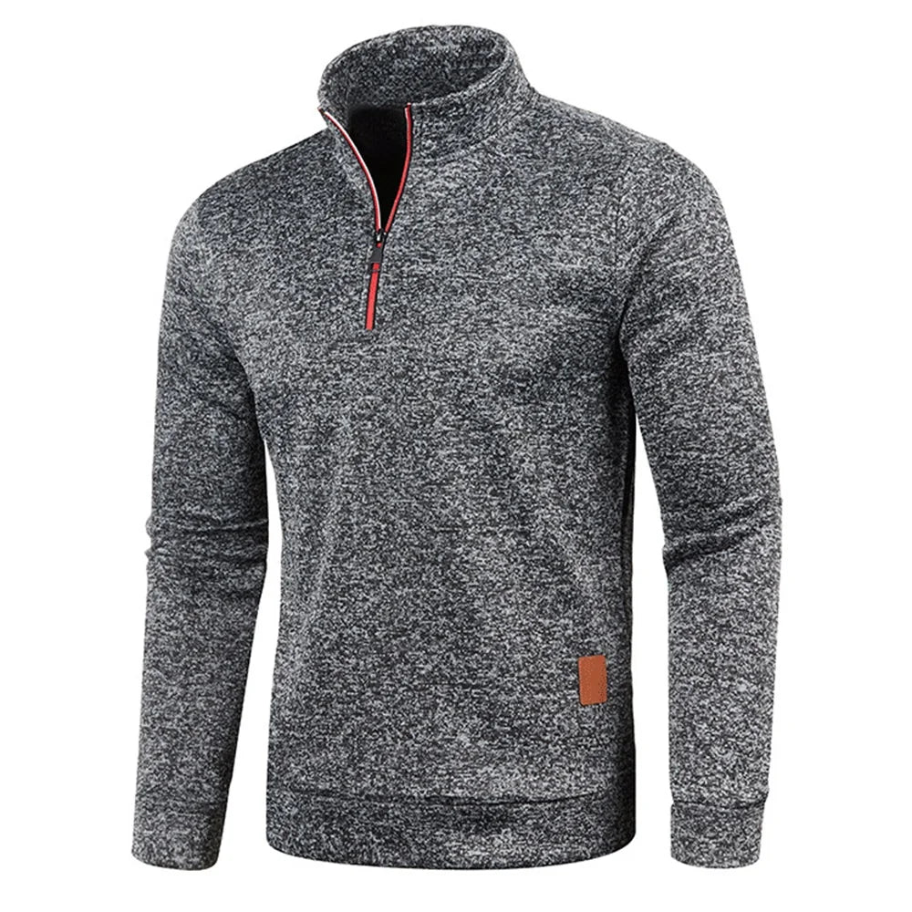 Sudadera gruesa con media cremallera para hombre