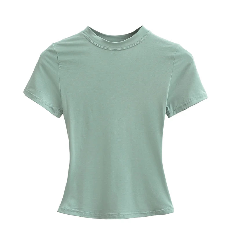 Playera Casual Mujer Slim Fit Manga Corta – Estilo Y2K
