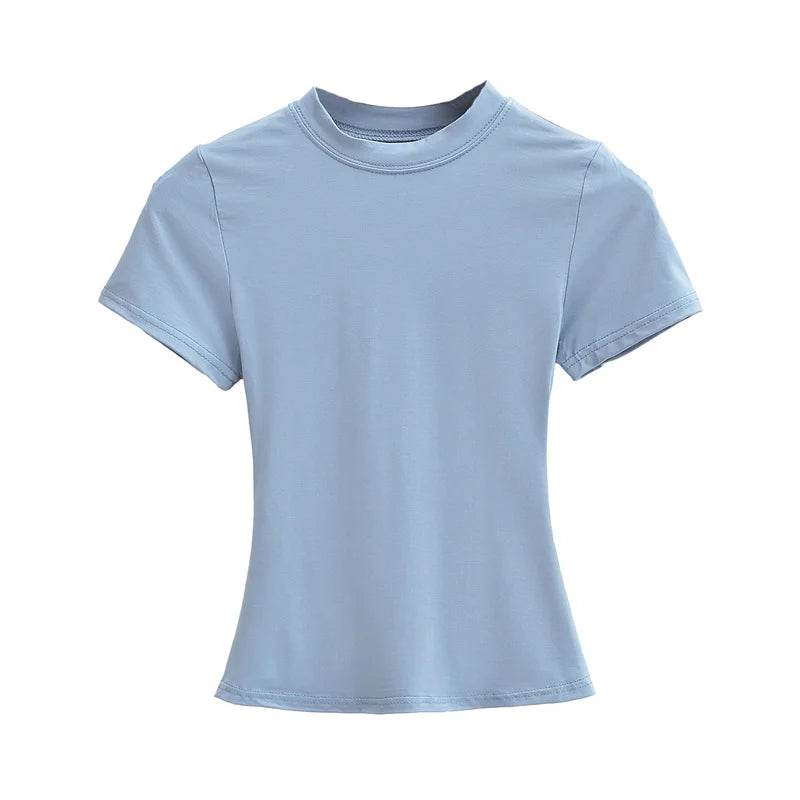 Playera Casual Mujer Slim Fit Manga Corta – Estilo Y2K