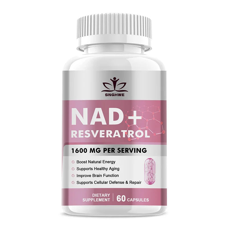 Cápsulas de NAD+ con Trans-Resveratrol 98% Liposomal | Energía Celular y Antienvejecimiento