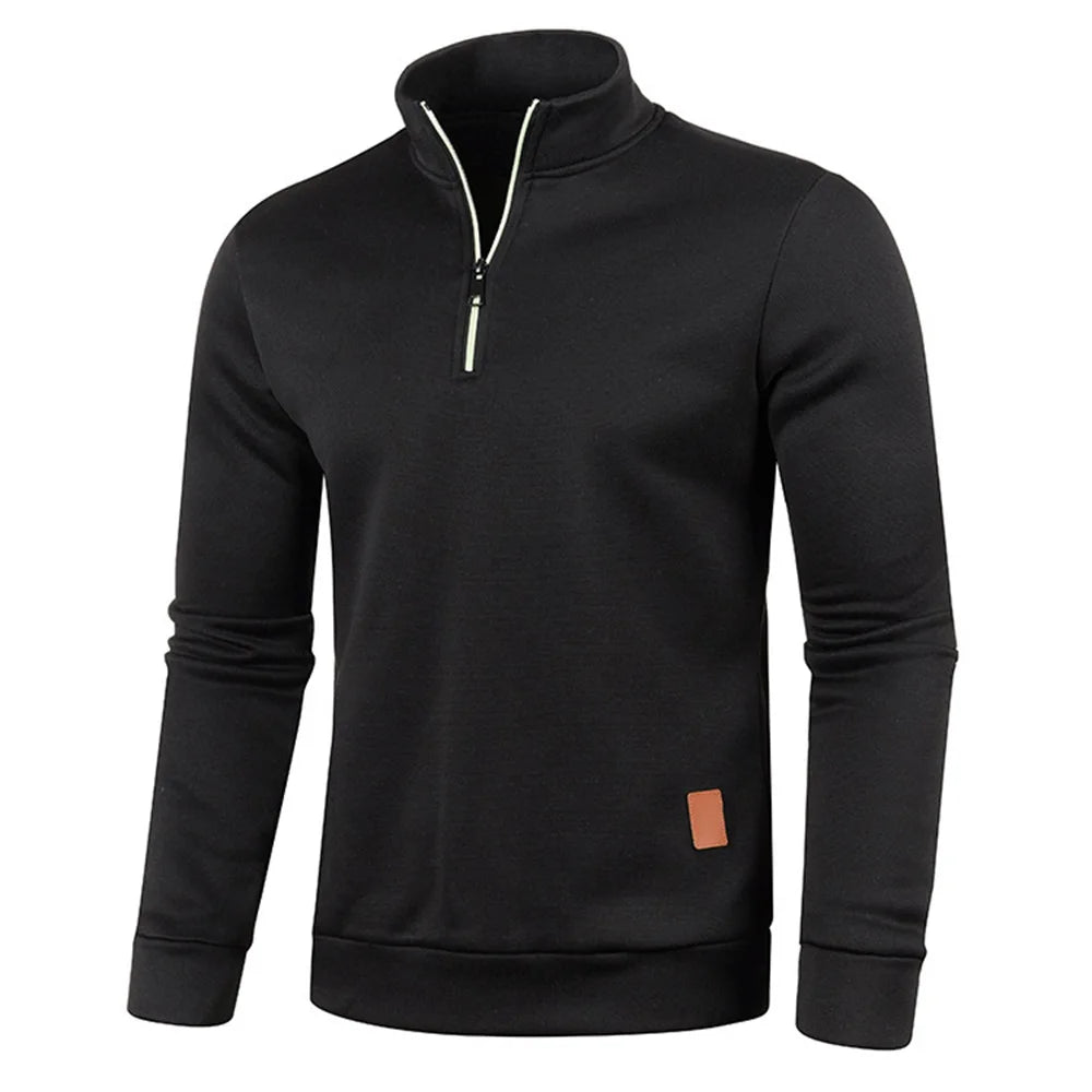 Sudadera gruesa con media cremallera para hombre