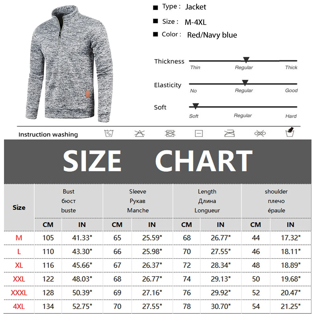 Sudadera gruesa con media cremallera para hombre