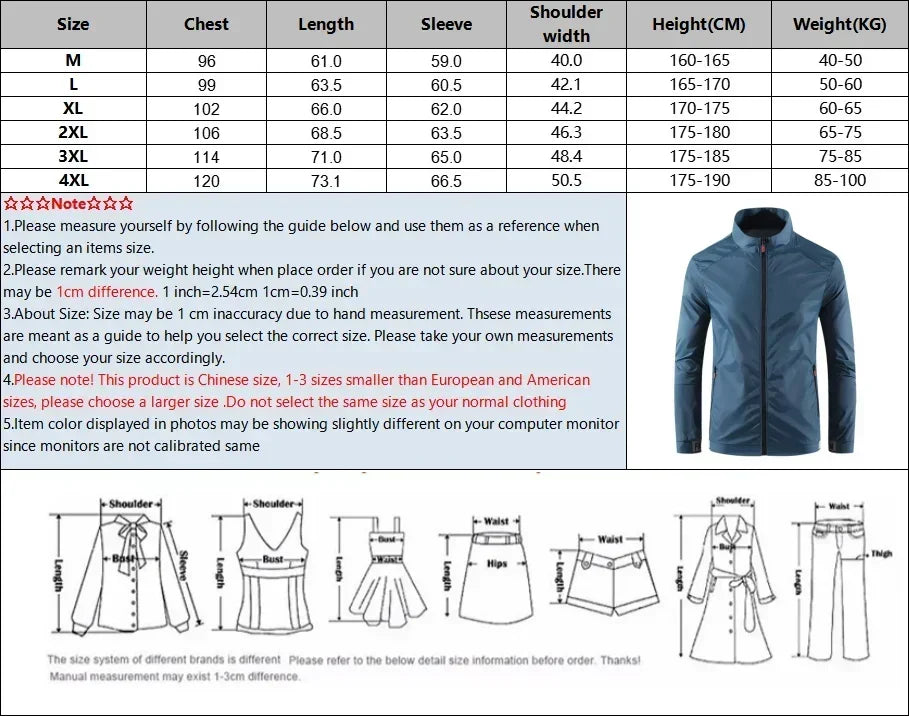 Chaqueta Hombre Verano Protección Solar Ice Silk