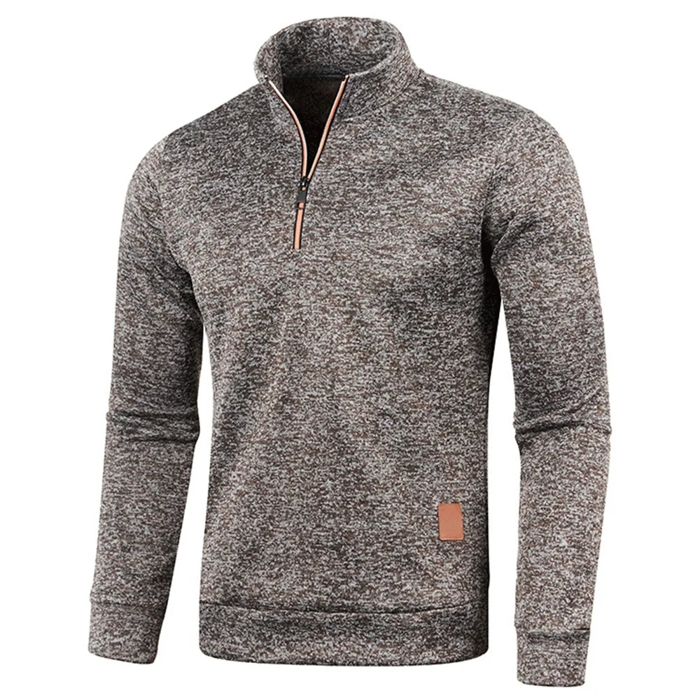 Sudadera gruesa con media cremallera para hombre