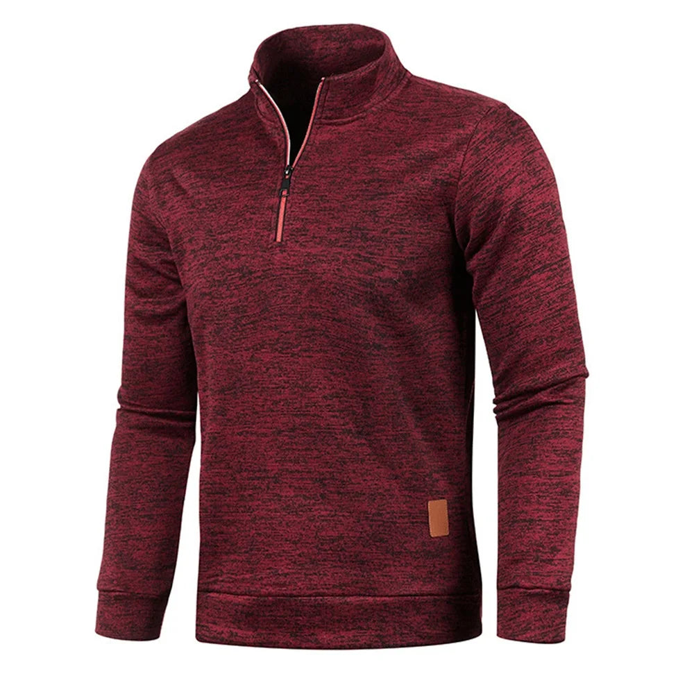 Sudadera gruesa con media cremallera para hombre
