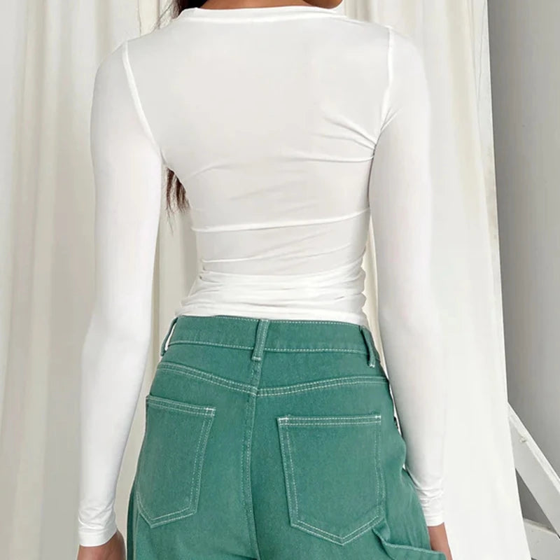 Playera Manga Larga Mujer Slim Fit