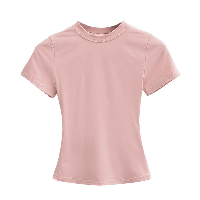Playera Casual Mujer Slim Fit Manga Corta – Estilo Y2K