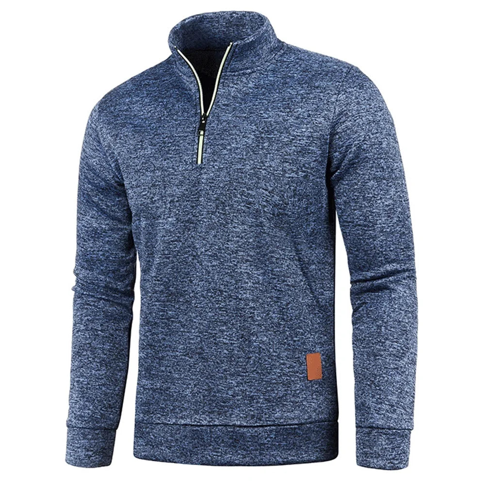 Sudadera gruesa con media cremallera para hombre