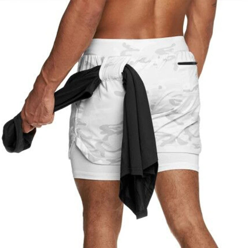 Short Deportivo Hombre 2 en 1 Camuflado Secado Rápido